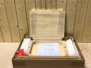 lot 8 image: International Concepts Portman Unfinished End Table Customer Returns See Pictures
