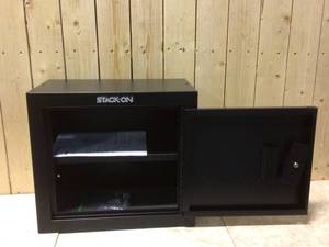 lot 14 image: Stack-On 2-Gun Key Lock Handgun Ammo Security Cabinet