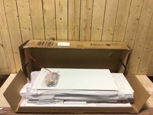 lot 16 image: AGQ Bathroom Storage Cabinet, Floor Cabinet with 3 Large Drawers and 1 Adjustable Shelf, 23.6 x 11.8 x 31.9 Inches, White