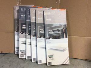 lot 21 image: Closet Evolution 35 in. x 14 in. Classic White Wood Shelves (2-Pack)