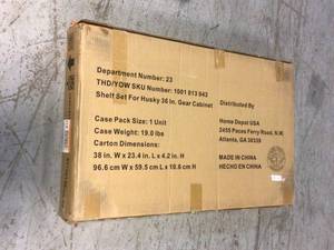 lot 60 image: Husky 2-Pack Steel Shelf Set in Black (36 in. W x 21 in. D) for Ready-to-Assemble 36 in. Garage Gear Cabinet