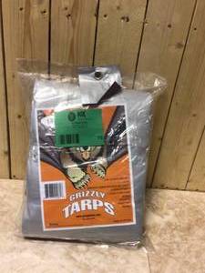 lot 73 image: B-Air 10 ft. x 12 ft. Silver Heavy Duty Multi-Purpose 10 mil 14 sq. in. x 14 sq. in. Weave Waterproof Poly Tarpaulin