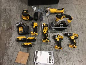 lot 107 image: Dewalt 20-Volt MAX Cordless Combo Kit (7-Tool) with ToughSystem Case, (1) 20-Volt 4.0Ah Battery & (2) 20-Volt 2.0Ah Batteries see pictures