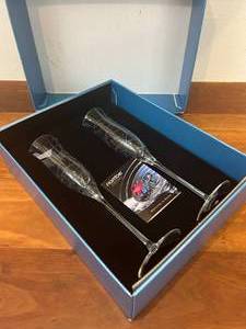 lot 4 image: Namb Motus Flute Crystal Stemware, 6-Ounce. Mint in Box.