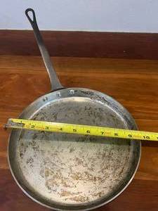 lot 7 image: Vintage Copper Coated Brass Handle Saucepan and Skillet