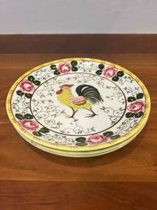 lot 22 image: 3 Vintage 1950s Ucagco Salad Plates - Check Out The Marks