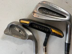 lot 123 image: Vintage Putters. Ping Zing, Slotline, JACK NICHLAUS 