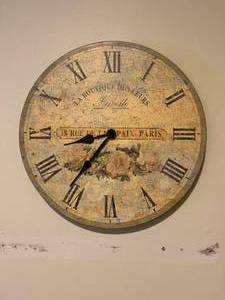 lot 95 image: Beautiful Vintage Farmhouse Style Time Works Wall Clock - Two Lovely Clocks Included In This Lot
