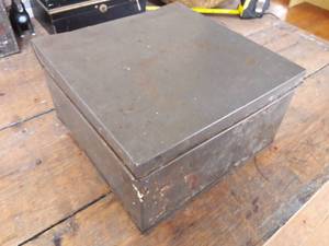 lot 63 image: Antique Canco Patented Metal Tin Storage Container Box