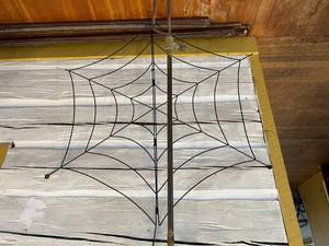 lot 60 image: Ohhh I So Love This Garden Art Piece  Handcrafted Metal Spider Web With Spider Sculpture Stake