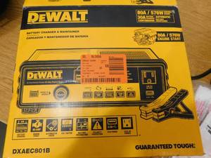 lot 71 image: DEWALT 30 Amp Automotive Portable Car Battery Charger with 80 Amp Engine Start and Alternator Check