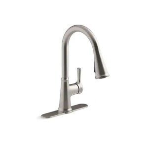 lot 154 image: KOHLER Tyne Single-Handle Pull-Down Sprayer Kitchen Faucet in Vibrant Stainless