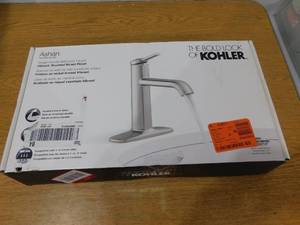 lot 131 image: KOHLER Ashan Single Hole Single-Handle Bathroom Faucet in Vibrant Brushed Nickel