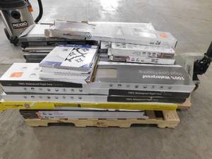 lot 197 image: Pallet of Assorted flooring items. Laminate, Tile, Etc.