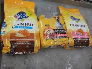 3 Bags Natures Recipe Dog Food...
