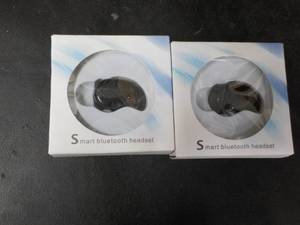 2 Black Smart Bluetooth Headsets...