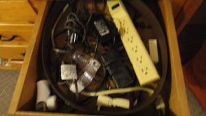 lot 216 image: Lot of Power CordsPower Strip & Night Lights