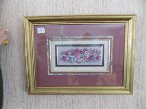 lot 11 image: Barbra Mosk Picture of Roses (Lace Adornment)