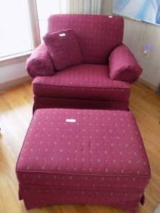lot 18 image: Chair with Ottoman