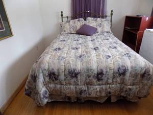 lot 85 image: Bed Frame With Quilt & Pillows