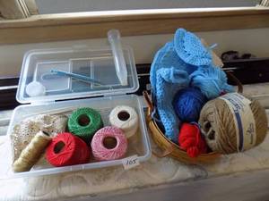 lot 105 image: Lot of Yarn & Crochet Hooks