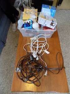 lot 127 image: Lot of Bulbs & Electrical Cords
