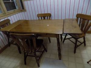 lot 245 image: Wooden Table & 4 Chairs