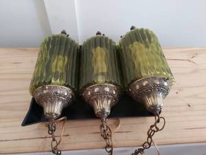 lot 186 image: Three Vintage Green Handing Lights