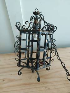 lot 214 image: Hanging Iron Lamp