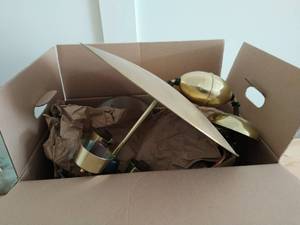 lot 232 image: Vintage Brass Light Fixture