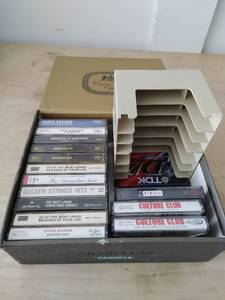 lot 150 image: Box of Cassette Tapes and Tape Holder