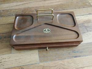 lot 203 image: vintage Walnut Desk Organizer