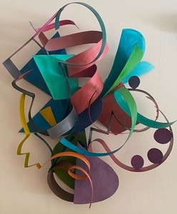Amazing Large Metal Colorful Contemporary Wall Sculpture