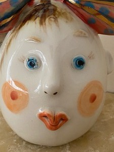 Too Cute Fun Ceramic Face Figurine