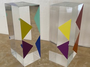 Pair of Agam Lucite Sculptures