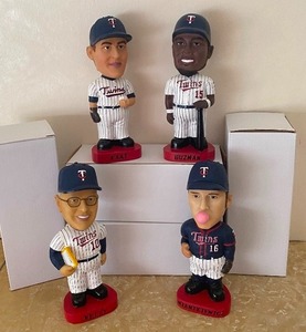 Four Collectible Minnesota Bobbleheads Figurines includes Minnesota Twins Guzman Bobblehead
