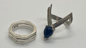 Sterling Stackable Rings and Black Onyx Ring