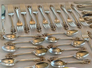 Sterling Wallace Grand Baroque Flatware Set- Service for 12