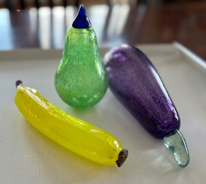 Three Pieces of Art Glass Fruit