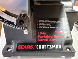 lot 20 image: Craftsman 16 Variable Speed Scroll Saw