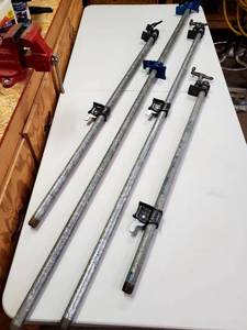 lot 13 image: (4) Assorted Wood Working Pipe Clamps Lot
