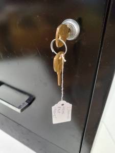 lot 48 image: Metal 2-Drawer Locking File Cabinet with Keys