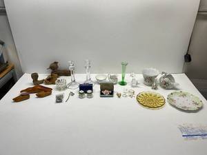 Ceramic Glass and Wood Figurines and Decor
