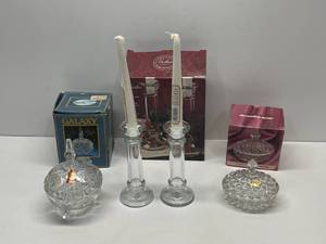 Candle Holders and Crystal Candy Dishes
