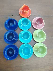Fiesta Teacups and Saucers