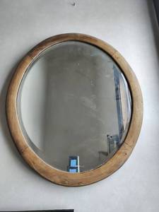 Antique Mirror with Wood Frame