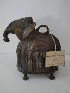 Brass Elephant Box Handmade in India with Tag