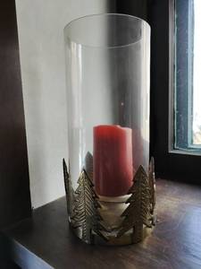 Large Brass and Glass Candle Dcor