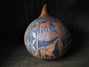 Hand Carved Gourde Dcor from Kenya