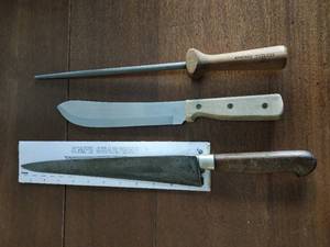 Collection of Knives and Sharpener